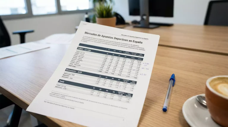 Gráfico de barras en papel impreso sobre un escritorio con un bolígrafo al lado